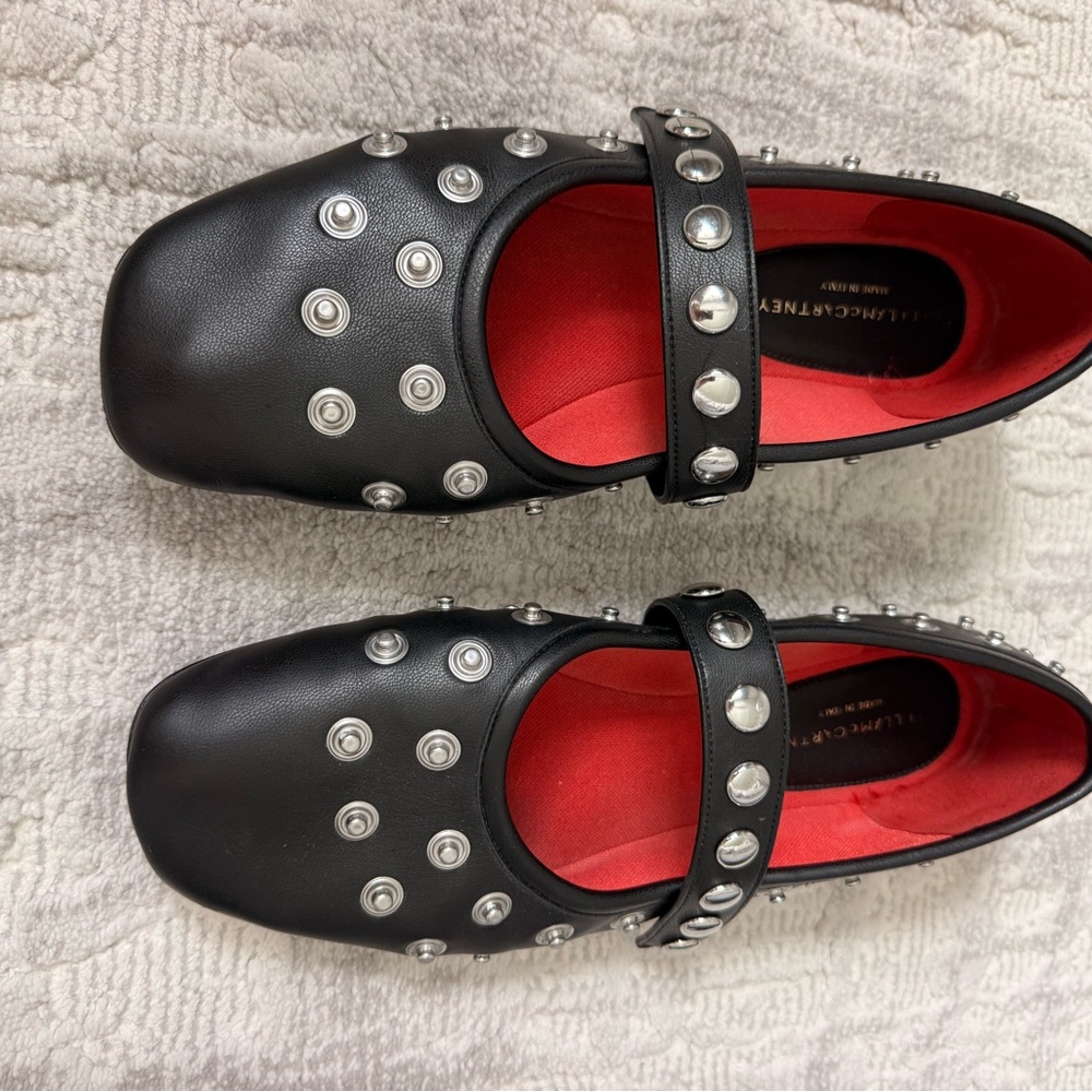 Authentic Stella McCartney Black Studded Mary Janes with Red Insole - Picture 4 of 5